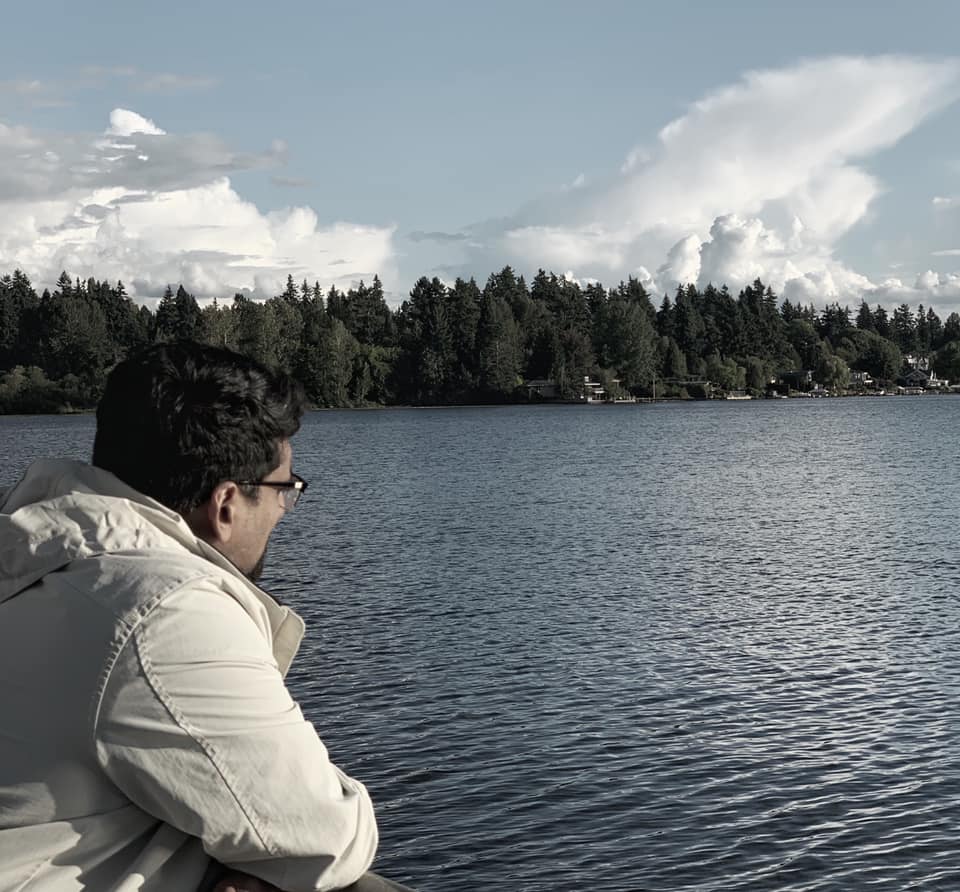 Author by a lake in Kirkland, WA